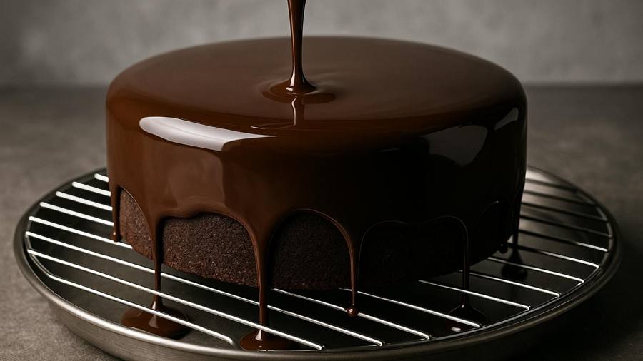 Torta de chocolate con cobertura